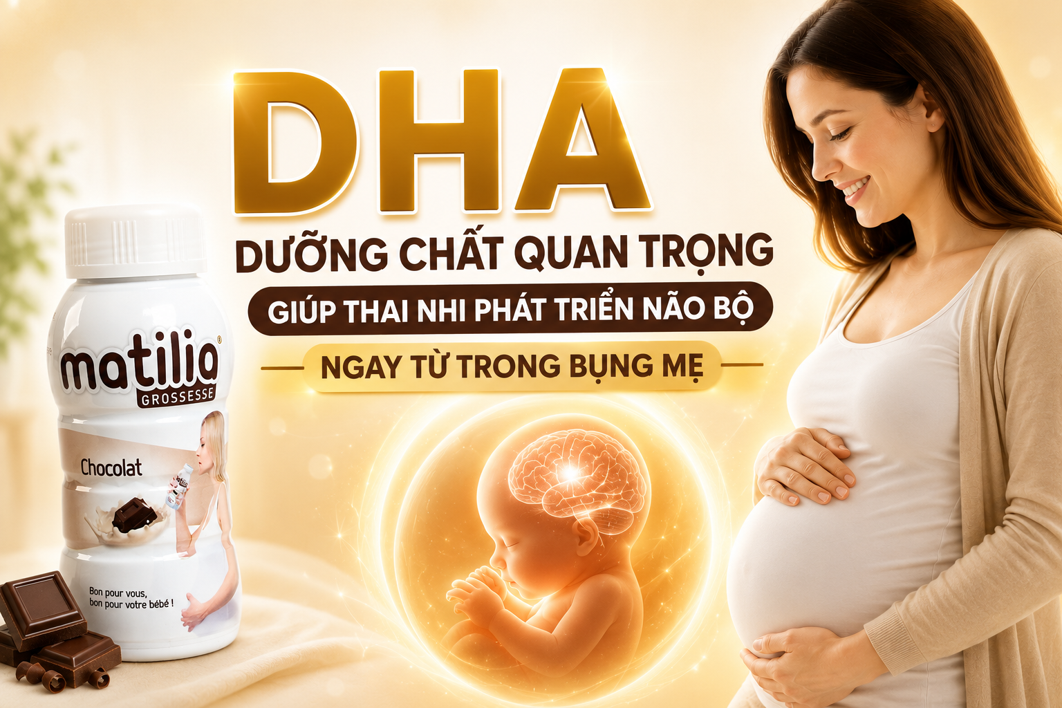 DHA dưỡng chất quan trọng giúp thai nhi phát triển não bộ ngay từ trong bụng mẹ