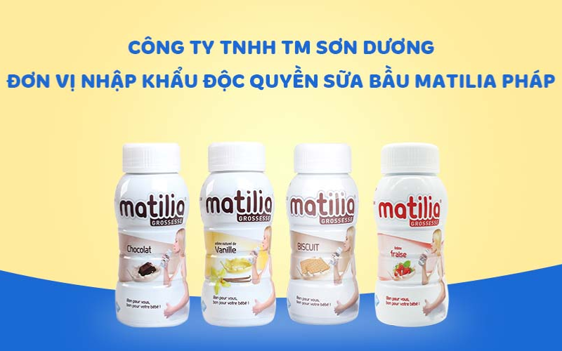 Sữa bầu Matilia được phân phối độc quyền bởi công ty TNHH TM Sơn Dương