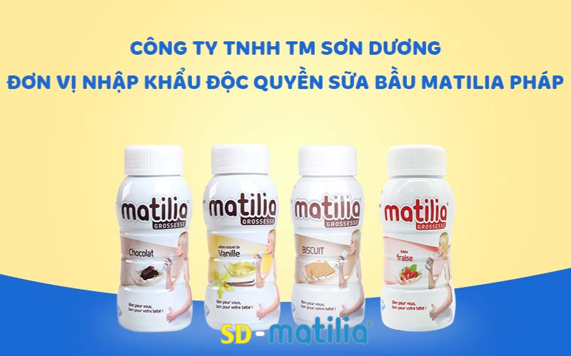 Sữa bầu Matilia được nhập khẩu nguyên kiện từ Pháp giúp đảm bảo chất lượng và tính an toàn khi sử dụng