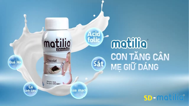 Sữa bầu Matilia Grossesse vị Chocolate cung cấp đầy đủ dưỡng chất cho cả mẹ và bé