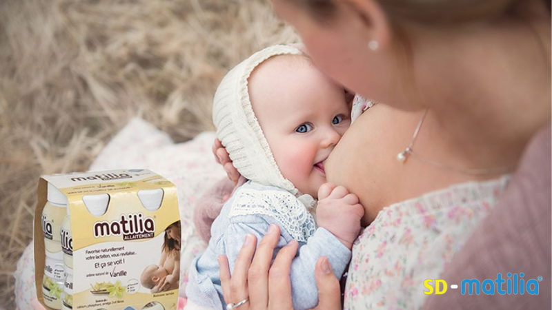 Nhiều mẹ cho biết sữa mẹ đặc hơn, nhiều hơn, bé bú no và ngủ sâu hơn khi dùng Matilia Allaitement 