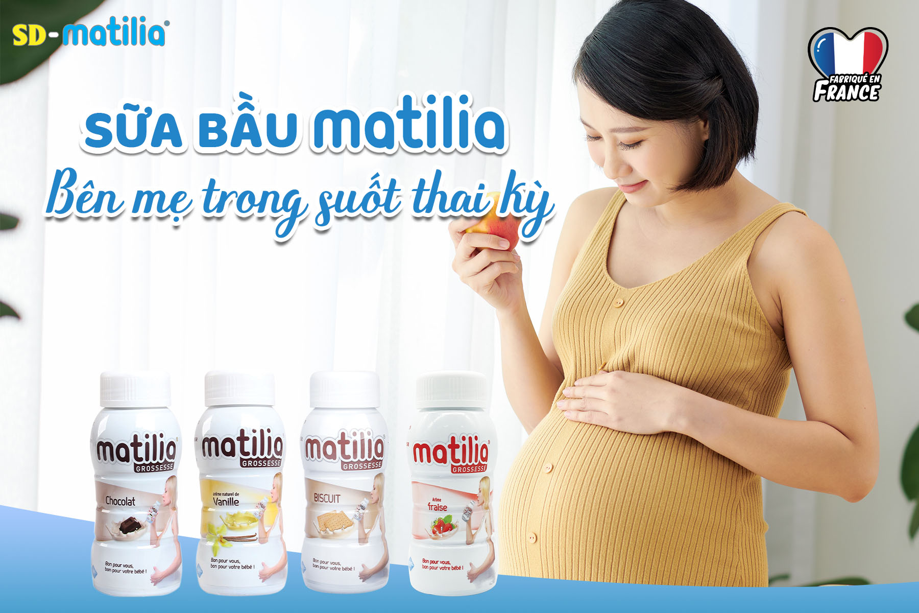 Sữa bầu được đóng chai nhựa tiện lợi, một lốc gồm 4 chai có 4 hương vị cho mẹ lựa chọn